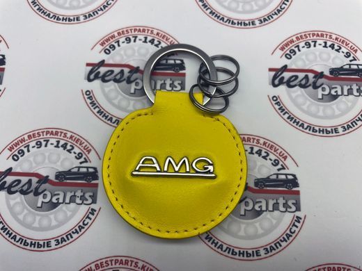 B66959352, B 669 593 52 Брелок для ключей AMG желтый кожаный Mercedes