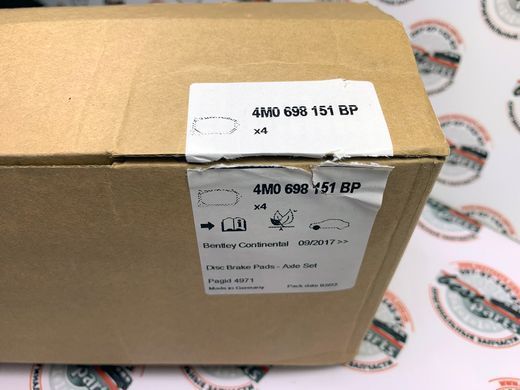 4M0698151BP, 4M0 698 151 BP Колодки гальмівні передні керамічні Bentley Bentayga