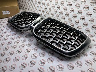 51135A20762, 51 13 5 A20 762 Решетка радиатора (ноздри) рестайл серебристая BMW X4 G02