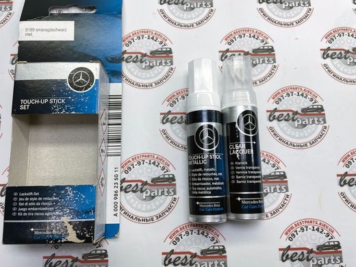 A0009862350119189, A 000 986 23 50 119189 Карандаш подкрашивающий царапины "Smaragdschwarz, черный, синий, Двухслойный металлик" Mercedes