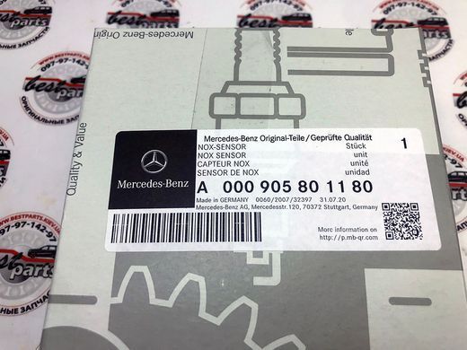 A000905801180, A 000 905 80 11 80 Датчик NOX каталізатора Mercedes M654 / CLA C118 / GLE W167/C167 / GLS X167 / A W177 / C W205 / E W213/C238 / S C217/W222/W223 / GLA G247 / GLB X247 / GLC X253 / CLS C257 / V W447 / G W463