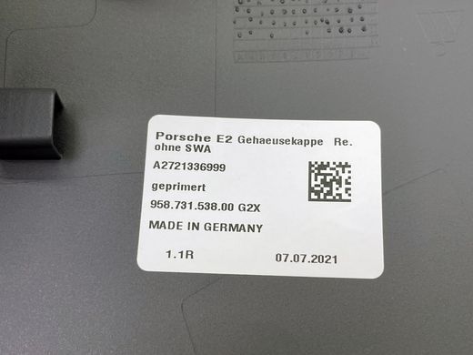 95873153800G2X, 958 731 538 00G2X Крышка корпуса бокового зеркала заднего вида правая Porsche Cayenne 958