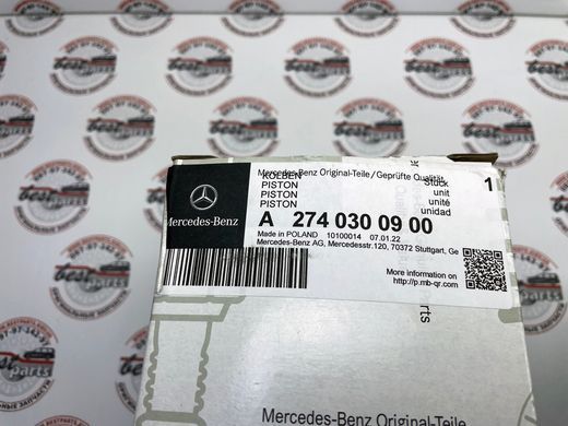 A2740300900, A 274 030 09 00 Поршень двигателя с кольцами в сборе Mercedes M274 / GLE W167/C167 / SLK R172 / GLK X204 / C W205 / E C207/W212/W213/C238 / CLS C218 / GLC X253 / C W447/W448 / Sprinter W907