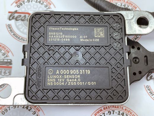 A0009053119, A 000 905 31 19 Датчик NOx Mercedes M654 / CLA C118 / GLE W167/C167 / GLS X167 / A W177 / C W205 / E W213/C238 / S C217/W222/W223 / GLA G247 / GLB X247 / GLC X253 / CLS C257 / V W447 / G W463