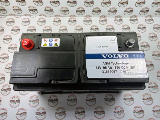 31652067 Аккумуляторная батарея (АКБ) 95Ah 850a Volvo XC90 (16-) / XC60 (18-) / V90 CC (17-) / V90 (17-) / S90 (17-)