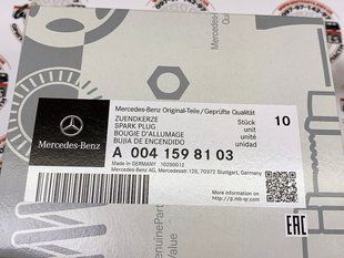 A0041598103, A 004 159 81 03 Свічка запалювання Mercedes M152 / M157 / M276 / M278 / GLE W166/C292 / GLS X166 / SLK R172 / C W204 / GLK X204 / E C207/W212 / CL C216 / CLS C218 / S C217/W221/W222 / SL R231 / R W251 / G W463