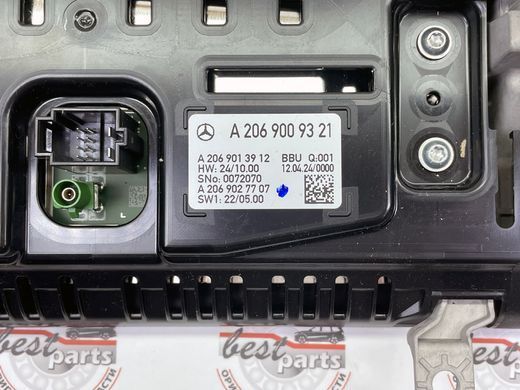 A2069009321, A 206 900 93 21 Панель приладів цифрова (cluster display) 12,3 дюйма Mercedes C W206 / CLE C236 / GLC X254