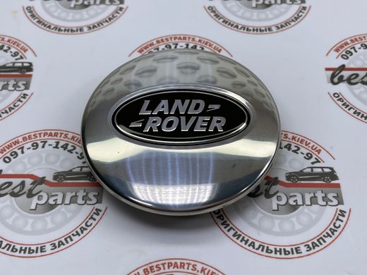 LR089425 Ковпак колісного диска сріблястий з чорним написом "Land Rover" Range Rover Vogue L322 / Sport L320